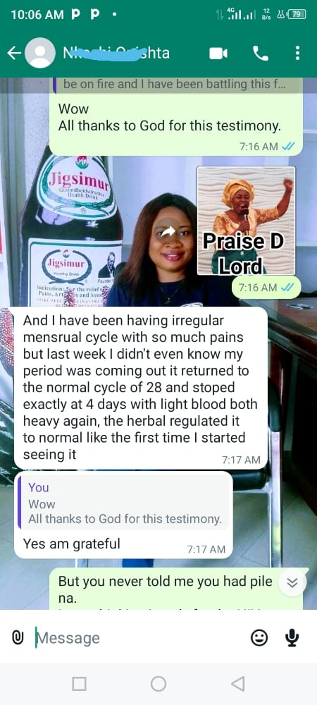 Menstrual flow restored